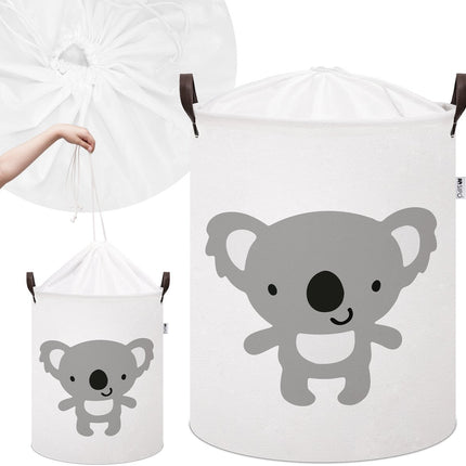 Sipo Koala Speelgoedopbergmand - Katoenen Wasmand voor Kinderen - Opbergbox met Trekkoord en Handvatten - 43 Liter - 35x35x45 cm