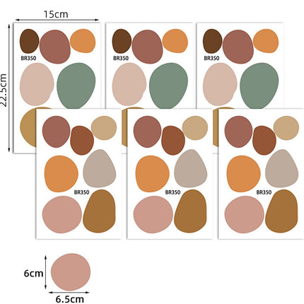 Wandsticker Stenen in Natuurstijl - Zelfklevende Muurdecoratie voor Woonkamer en Slaapkamer - Natuur Stenen Set voor Moderne Interieurs - Stippen - Muurstickers