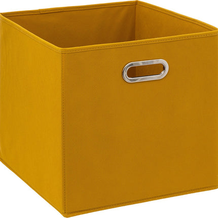 5Five Opbergmand/kastmandje - Geel - 31 x 31 x 31 cm - 29 liter - Vakkenkast manden - Stof met versterkte bodem - Opvouwbaar