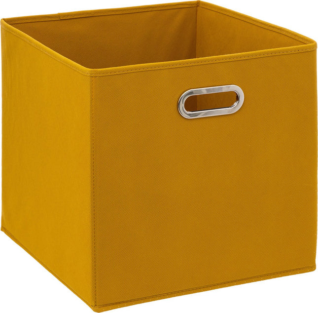 5Five Opbergmand/kastmandje - Geel - 31 x 31 x 31 cm - 29 liter - Vakkenkast manden - Stof met versterkte bodem - Opvouwbaar