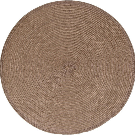Secret de Gourmet ronde placemat - taupe - gevlochten kunststof - Dia 38 cm - Onderleggers