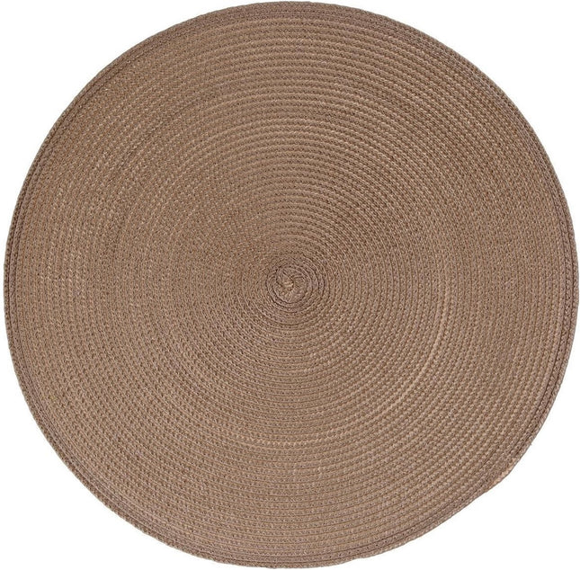 Secret de Gourmet ronde placemat - taupe - gevlochten kunststof - Dia 38 cm - Onderleggers