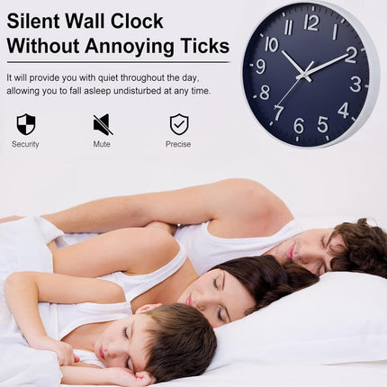30 cm stille wandklok sluipende seconde met Arabisch cijfer zonder tikken voor decoratie woonkamer, keuken, kantoor, slaapkamer