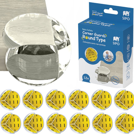 SIPO Hoekbeschermers - 12-delig Set Transparante Meubelbescherming - Voor Stoten en Vallen - SBS-EC51 - Tafelbescherming - Baby en Kind bescherming