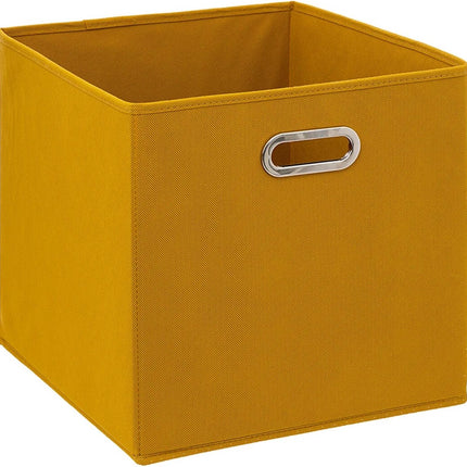 5Five Opbergmand/kastmandje - Geel - 31 x 31 x 31 cm - 29 liter - Vakkenkast manden - Stof met versterkte bodem - Opvouwbaar