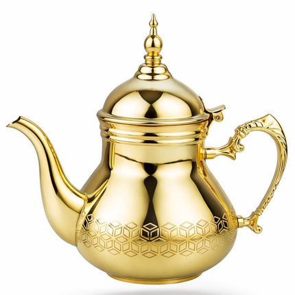 HAKAL Sultana Gouden Marokkaanse Theepot – RVS Arabische Theepot – 0.8 Liter