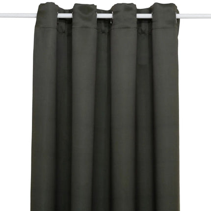 Atmosphera verduisterende gordijnen - set 2x stuks - B135 x L240 cm - zwart - geplooid - met ringen - kant en klaar