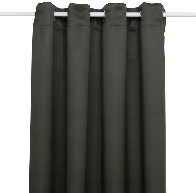 Atmosphera verduisterende gordijnen - set 2x stuks - B135 x L240 cm - zwart - geplooid - met ringen - kant en klaar