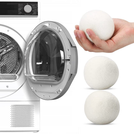 6x Wollen Droger Ballen - 100% Biologische Merinowol - Incl. Opbergzak - Wasverzachter Vervanger - Milieuvriendelijk & Energiebesparend - Sipo