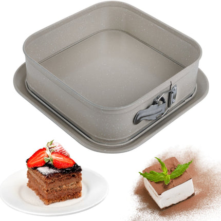 KINGHoff KH-1977 Vierkante Bakvorm met Losse Rand 27,5x27,5x8 cm - Vorm voor Cheesecake, Tiramisu en Taarten - Antiaanbaklaag - Ovenbestendig tot 220°C - Bakvorm - Cakevorm - Taartvorm