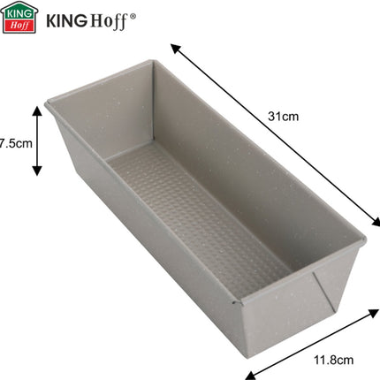 KINGHoff Bakvorm 31 cm - Fruitcakevorm voor Cake en Brood - Koolstofstaal met Anti-Aanbak Laag - Ovenbestendig tot 220°C - Beige Marmervorm KH-1972