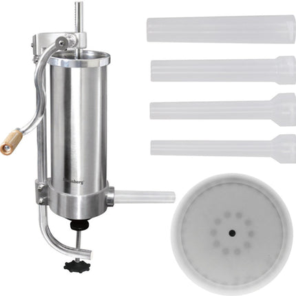 Klausberg KB-7926 Verticale Worstvuller | 3 kg Capaciteit | RVS | Met 4 Vullers | Vleesvuller | Worstmaker
