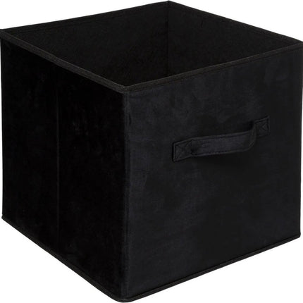 5Five Opbergmand/kastmand - zwart - 29 liter - 31 x 31 x 31 cm - Opbergboxen - Vakkenkast manden - polyester