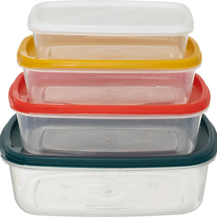Five® Nestbare vershoudbakjes - 120395 - Nestbaar, Met deksel, Magnetronbestendig, Diepvriesbestendig, BPA-vrij