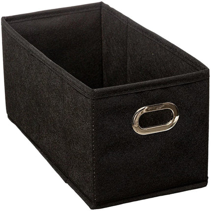 5Five Opbergmand/kastmand - zwart - linnen - 14 liter - 31 x 31 x 15 cm - Opbergbox - Vakkenkast manden