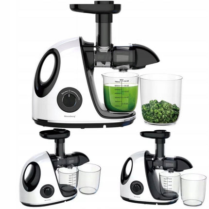 Klausberg Slow Juicer KB-7864 – 150W | Cold Press | Stille Juicer - Groenten en Fruitpers – Met Pulpreservoir - Juice Maker - Wit