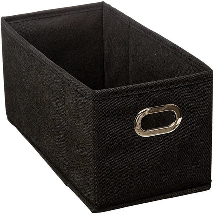 5Five Opbergmand/kastmand - zwart - linnen - 14 liter - 31 x 31 x 15 cm - Opbergbox - Vakkenkast manden