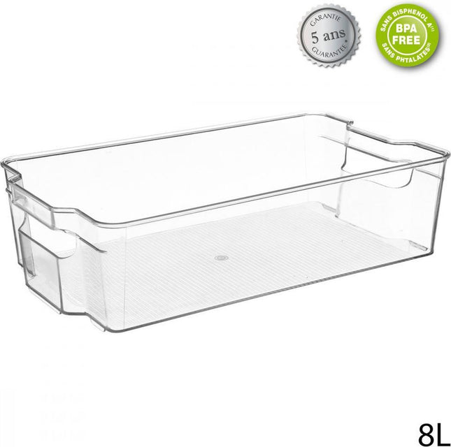 Waal - Koelkast organizer - Doorzichtig keuken bakjes - Keukenkastorganizers - Opbergbak - Bewaardoos - Opbergdoos - Lade - Schuiflade- Blikjeshouder - Pakjeshouder - Fridge organizer - Badkamer Mandjes - kleding en sokken opslag bakje - transparant