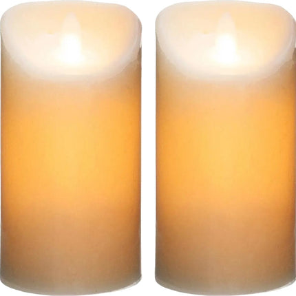 Atmosphera Led stompkaarsen - 2x stuks - Warm licht - Wit