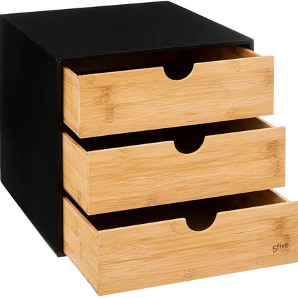 5Five kantoor organizer ladeblok - 3 lades - 25 x 31 x 25 cm - hout