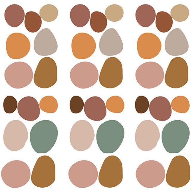 Wandsticker Stenen in Natuurstijl - Zelfklevende Muurdecoratie voor Woonkamer en Slaapkamer - Natuur Stenen Set voor Moderne Interieurs - Stippen - Muurstickers