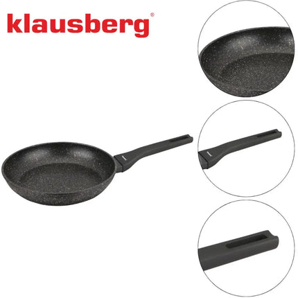 Klausberg KB-7988 Marmeren Koekenpan 24 cm – Anti-aanbak, Inductiegeschikt, Lichtgewicht & Krasvast