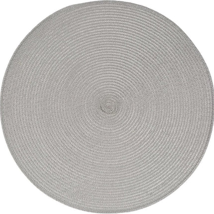 Secret de Gourmet ronde placemat - Set van 8x stuks - lichtgrijs - gevlochten kunststof - Dia 38 cm - Onderleggers