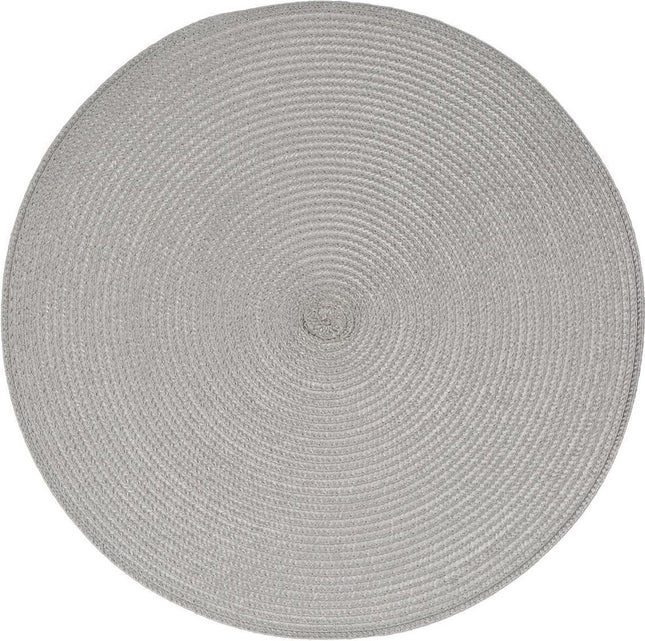 Secret de Gourmet ronde placemat - Set van 8x stuks - lichtgrijs - gevlochten kunststof - Dia 38 cm - Onderleggers