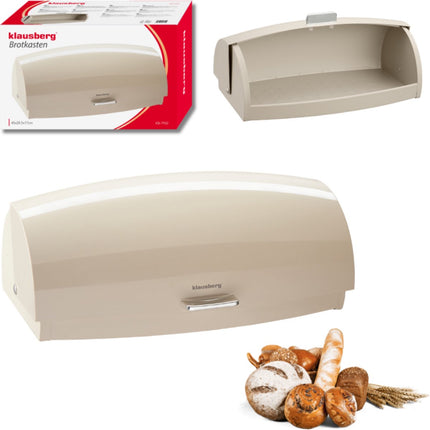 KLAUSBERG Metalen Brooddoos - Beige - 45x28,5x17 cm - Broodtrommel voor Moderne Keuken - KB-7932 - Brood vershouddoos