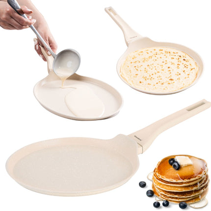 Klausberg KB-7958 Pannenkoekenpan 24 cm | Marmer Anti-aanbaklaag | Geschikt voor Inductie | Crème | Crepepan