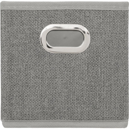 5Five Opbergmand/kastmand grijs - linnen - 29 liter - 31 x 31 x 31 cm - Opbergbox - Vakkenkast manden