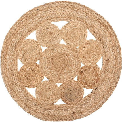 Atmosphera - Placemat jute - Beige - Dia 38 cm - Sophie Nordinn® - Placemats Abisko (Verloop) - Onderlegger Tafel - Onderleggers Placemats - Scandinavisch Design - Tafeldecoratie - Tafellinnen