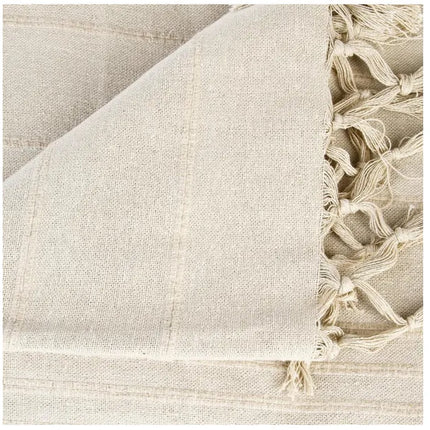 Beige linnen katoenen bedsprei 160 x 220 cm