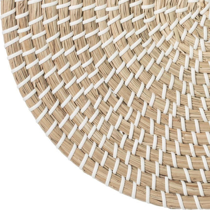 Secret de Gourmet Placemat rond riet - Dia 35 cm - Onderlegger - wit met naturel