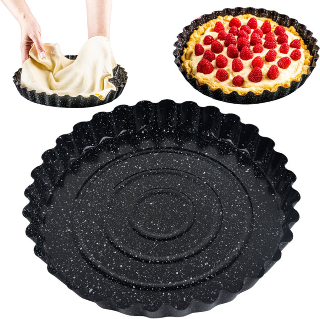 KINGHoff Taartvorm KH-1956 - Ø28 cm Anti-Aanbak Marmervorm voor Taarten en Quiches - Ovenbestendig tot 220°C