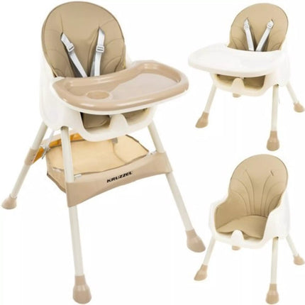 Kinderstoel 3 in 1 - 5 punts veiligheidsgordel - Beige