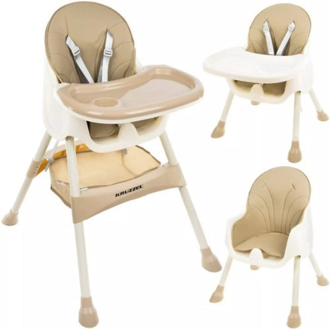 Kinderstoel 3 in 1 - 5 punts veiligheidsgordel - Beige