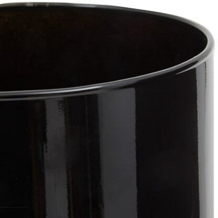 Lidy Glazen Vaas 20 cm - Zwart - Diameter 14 cm - Woondecoratie - Bloemenvaas - Doorzichtig - Glas - Black