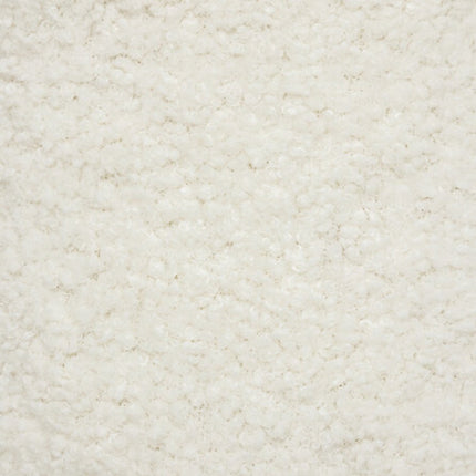 Inuit Witte Bouclé Poef Krukje - Bijzettafel met Houten Poten - 41,5 cm - Krukje - Poef - Nep wol
