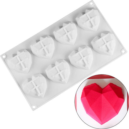 Siliconen 3d hart bakvorm - 6 holes cakevorm siliconen - mal - mold - geohart - geoheart - moederdag - Valentijnsdag - bakken - sweets