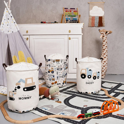 Graafmachine Speelgoedopbergmand - Katoenen Opbergbox met "I Love My Mommy" - Kinderwasmand - 43 Liter - 35x35x45 cm - Speelgoedmand - Sipo