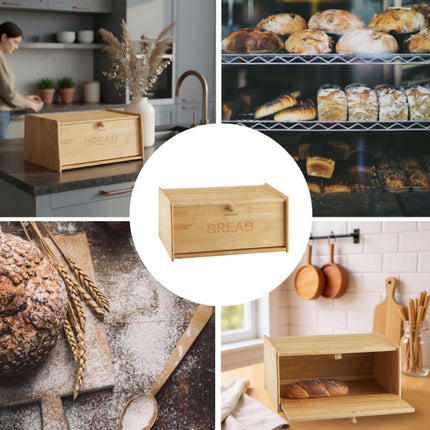 KLAUSBERG Bamboe Broodtrommel - 39,5x24,5x18 cm - Natuurlijke Broodbak voor Fris Brood - KB-7933 - Brooddoos - Brood vershouddoos