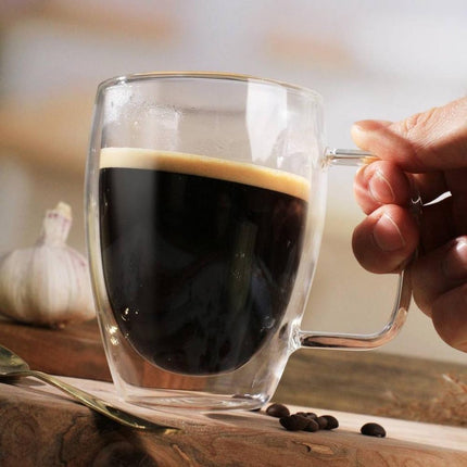 Set van 2 dubbelwandige/thermische Koffie/theeglazen 350ml
