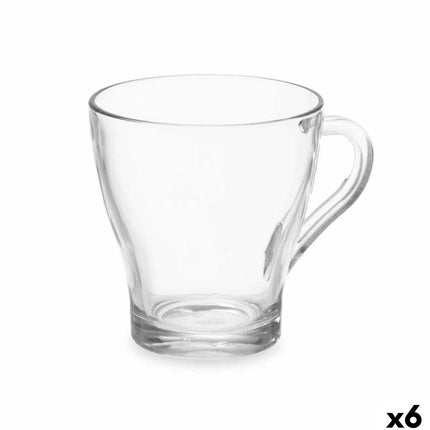 Vivalto Design Koffie/thee glazen met oor - set 6x stuks - transparant glas - 280 ml