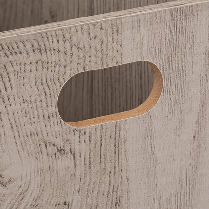 5five Opbergmand/kastmand van hout - grijs - 14 Liter - 31 x 31 x 15 cm - Opbergboxen - Vakkenkast manden