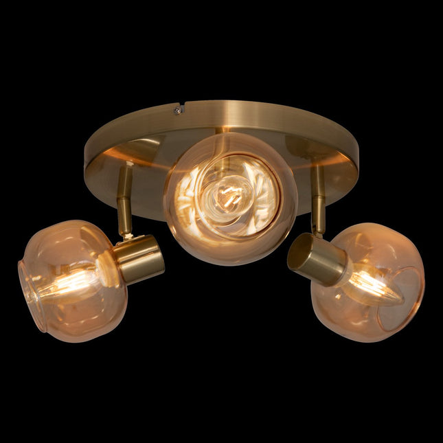 Atmosphera Pilia Plafondlamp - Ø25xH16cm - Goud/Amber