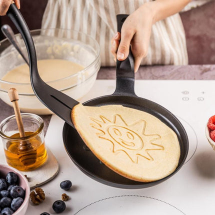 Klausberg KB-7972 Pannekoekenpan - Zonnebloem Motief - Ø18 cm - Zwarte Antiaanbaklaag - Geschikt voor Alle Kookstellen Inclusief Inductie - Zonnetje -