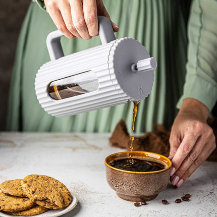 ZUIGER KOFFIE-/THEEZETAPPARAAT 350 ml KLAUSBERG KB-7743 WIT