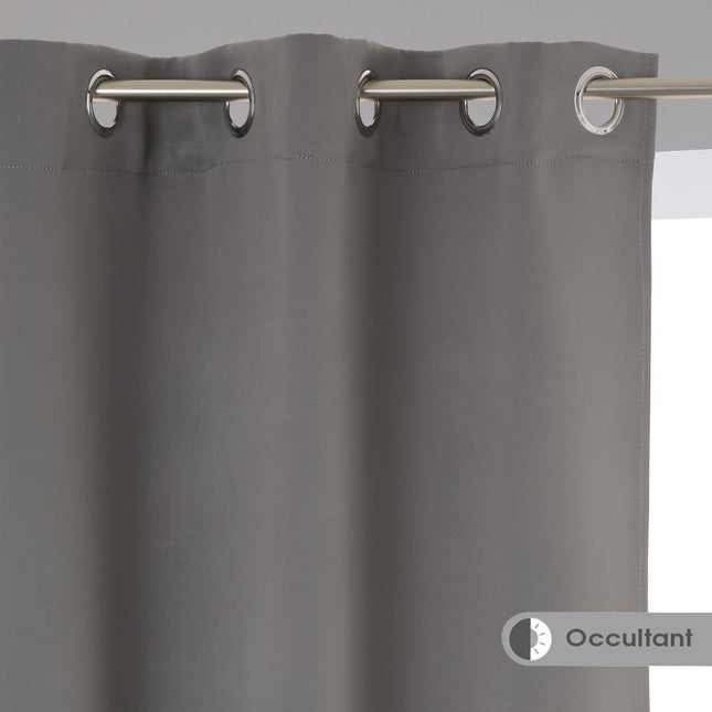 Atmosphera set van 2 Grijze verduisteringsgordijnen 135x240cm - Kant en klaar met ringen - Gordijn raambekleding - 2 stuks grijs