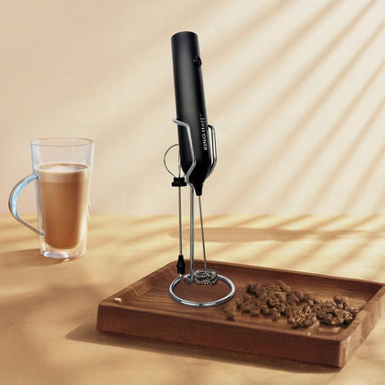 KINGHoff Elektrische Melkopschuimer – Draadloos – USB-C Oplaadbaar – 3 Snelheden – 2 Opzetstukken – KH-2001